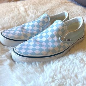 Light blue Checkered Vans